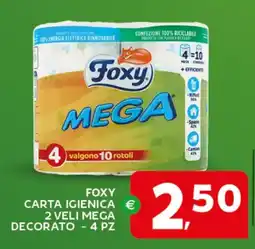 Extra Supermercati Foxy carta igienica 2 veli mega decorato offerta