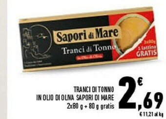Conad City Sapori di mare - tranci di tonno in olio di oliva offerta