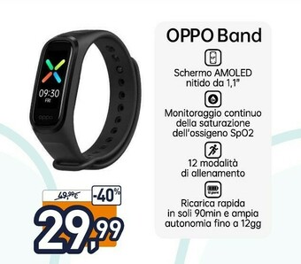 Unieuro Band sport tracker smartwatch con display amoled a colori 1.1'' 5atm carica magnetica, impermeabile 50m, pedometro fitness ci offerta