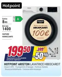 Trony HOTPOINT ARISTON LAVATRICE HB83CAREIT offerta