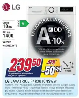 Trony LG LAVATRICE F4R3010NSWW offerta