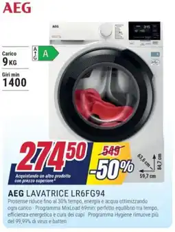 Trony AEG LAVATRICE LR6FG94 offerta
