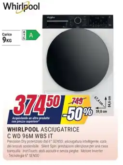 Trony WHIRLPOOL ASCIUGATRICE C WD 96M WBS IT offerta
