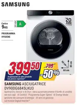 Trony SAMSUNG ASCIUGATRICE DV90DG6845LKU3 offerta