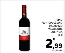 Conad VINO MONTEPULCIANO D'ABRUZZO VICALE DOC COSTALTA offerta