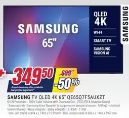 Trony SAMSUNG TV QLED 4K 65" QE65Q7F5AUXZT offerta