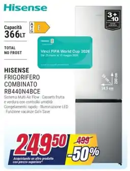 Trony HISENSE FRIGORIFERO COMBINATO RB440N4BCE offerta