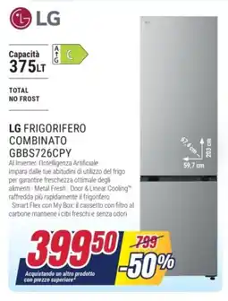 Trony LG FRIGORIFERO COMBINATO GBBS726CPY offerta