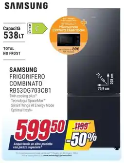 Trony SAMSUNG FRIGORIFERO COMBINATO RB53DG703CB1 offerta