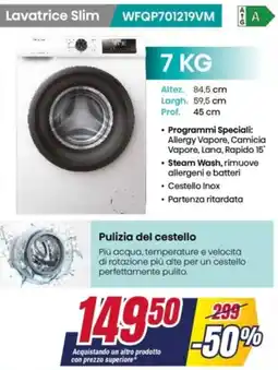 Trony Hisense Lavatrice Slim WFQP701219VM offerta