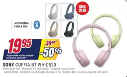 Trony SONY CUFFIA BT WH-C520 offerta
