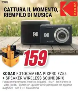 Trony Kodak fotocamera pixpro FZ55 + speaker wireless soundbrix offerta