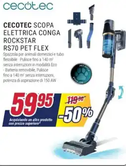 Trony CECOTEC SCOPA ELETTRICA CONGA ROCKSTAR RS70 PET FLEX offerta