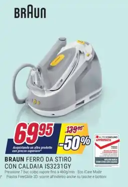 Trony BRAUN FERRO DA STIRO CON CALDAIA IS3231GY offerta