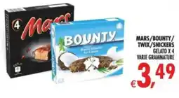 Deco Supermercati Mars/bounty/ twix/snickers gelato x 4 offerta