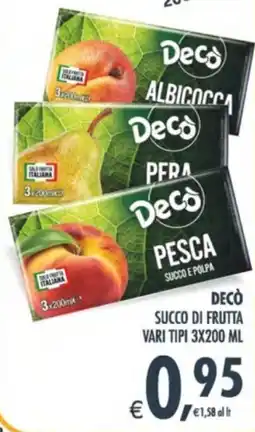 Deco Supermercati Decò succo di frutta offerta