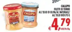 Deco Supermercati Callipo filetti di tonno all'olio di oliva/al naturale/ all'olio bio offerta