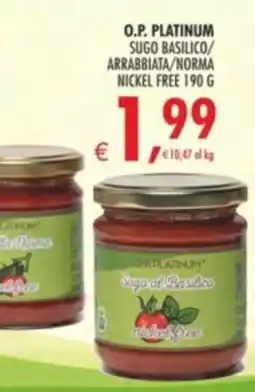 Deco Supermercati O.p. platinum sugo basilico/ arrabbiata/norma nickel free offerta