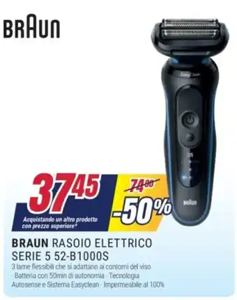 Trony BRAUN RASOIO ELETTRICO SERIE 5 52-B1000S offerta