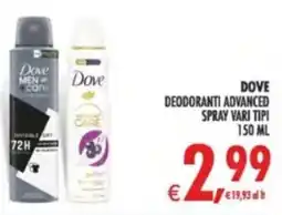 Deco Supermercati Dove deodoranti advanced spray offerta