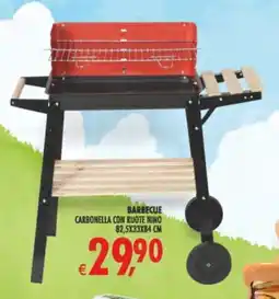 Deco Supermercati Barbecue carbonella con ruote nino 82,5x33x84 cm offerta