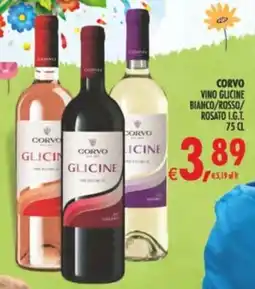 Deco Supermercati Corvo vino glicine bianco/rosso/ rosato I.G.T. offerta