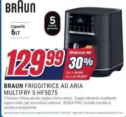 Trony BRAUN FRIGGITRICE AD ARIA MULTIFRY 5 HF5075 offerta