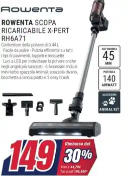 Trony ROWENTA SCOPA RICARICABILE X-PERT RH6A71 offerta