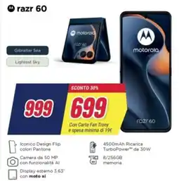 Trony motorola razr 60 offerta