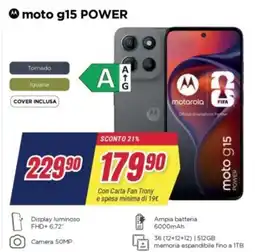 Trony motorola moto g15 POWER offerta