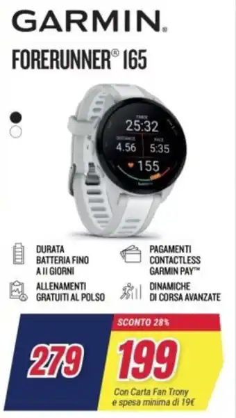 Trony Garmin forerunner 165 offerta