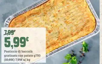 Banco Fresco Pasticcio di baccalà gratinato con patate offerta