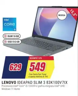 Trony LENOVO IDEAPAD SLIM 3 83K100V7IX offerta