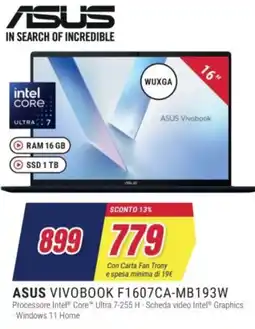 Trony ASUS VIVOBOOK F1607CA-MB193W offerta
