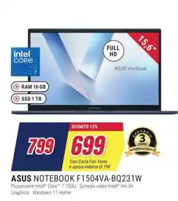 Trony ASUS NOTEBOOK F1504VA-BQ231W offerta