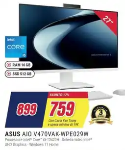 Trony ASUS AIO V470VAK-WPE029W offerta