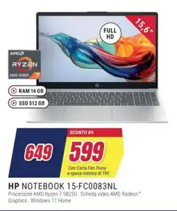 Trony HP NOTEBOOK 15-FC0083NL offerta