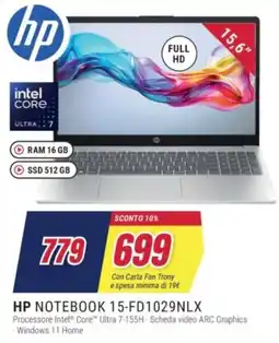 Trony HP NOTEBOOK 15-FD1029NLX offerta