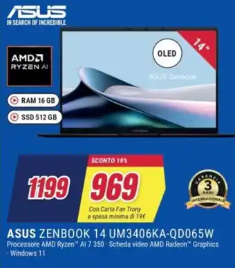 ASUS ZENBOOK 14 UM3406KA-QD065W