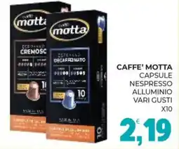 Eté Caffe' motta capsule nespresso alluminio offerta