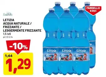 Letizia acqua naturale / frizzante / leggermente frizzante