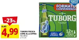 DPiù Tuborg fresca come alla spina offerta