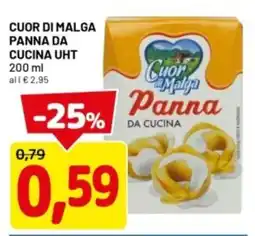 DPiù Cuor di malga panna da cucina UHT offerta