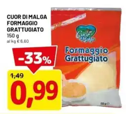 DPiù Cuor di malga formaggio grattugiato offerta