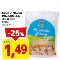 DPiù Cuor di malga mozzarella julienne offerta