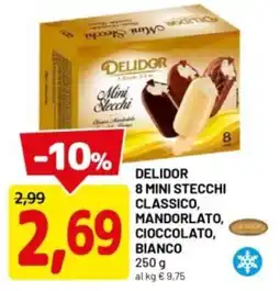 DPiù Delidor 8 mini stecchi classico, mandorlato, cioccolato, bianco offerta