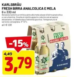 DPiù Karlsbräu fresh birra analcolica e mela offerta