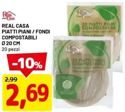 DPiù Real casa piatti piani / fondi compostabili ø 20 cm offerta