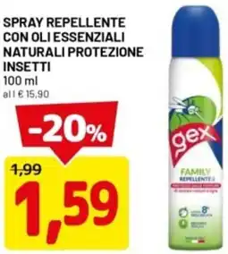 DPiù Gex spray repellente con oli essenziali naturali protezione insetti offerta