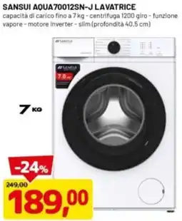 DPiù SANSUI AQUA70012SN-J LAVATRICE offerta